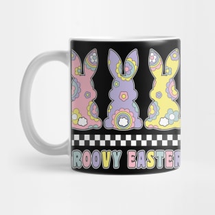 Groovy Easter Bunnies Retro Hippie Lover Easter Day Mug